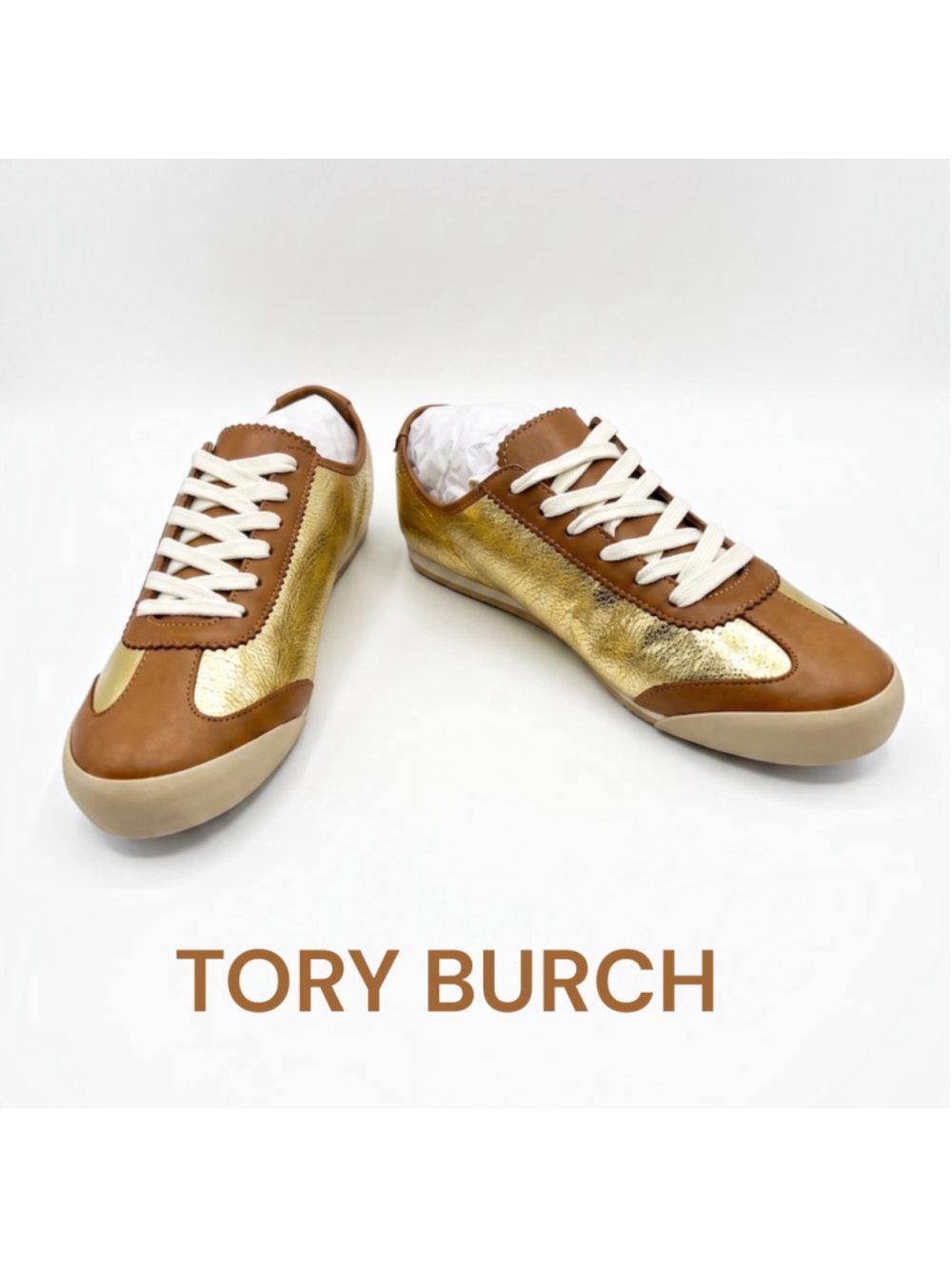 Women's Tory Burch GOLD Sneakers NWT LEATHER
